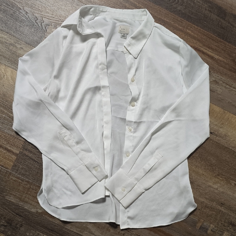 a new day White Button Down Shirt